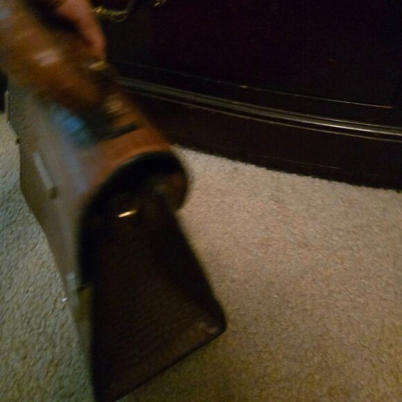 Dune London Brown Faux Croc Embossed Crossbody Purse - Picture 9 of 11